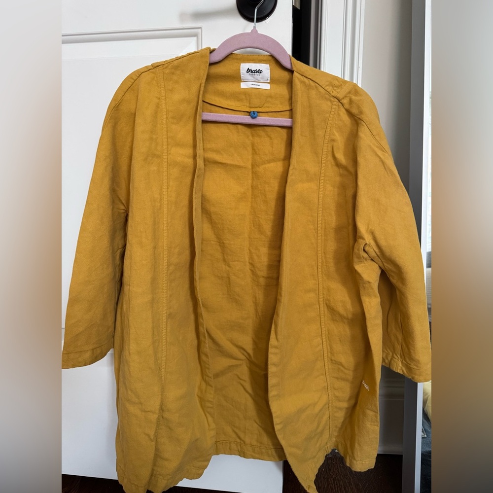 Brava Fabrics Mustard Yellow Kimono-Influenced Jacket